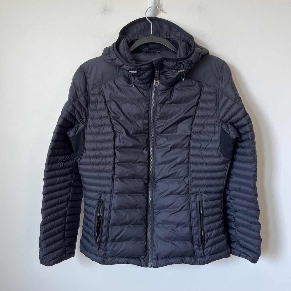 Kuhl Spyfire Goose Down Hoody Puffer Jacket Womens Small Black